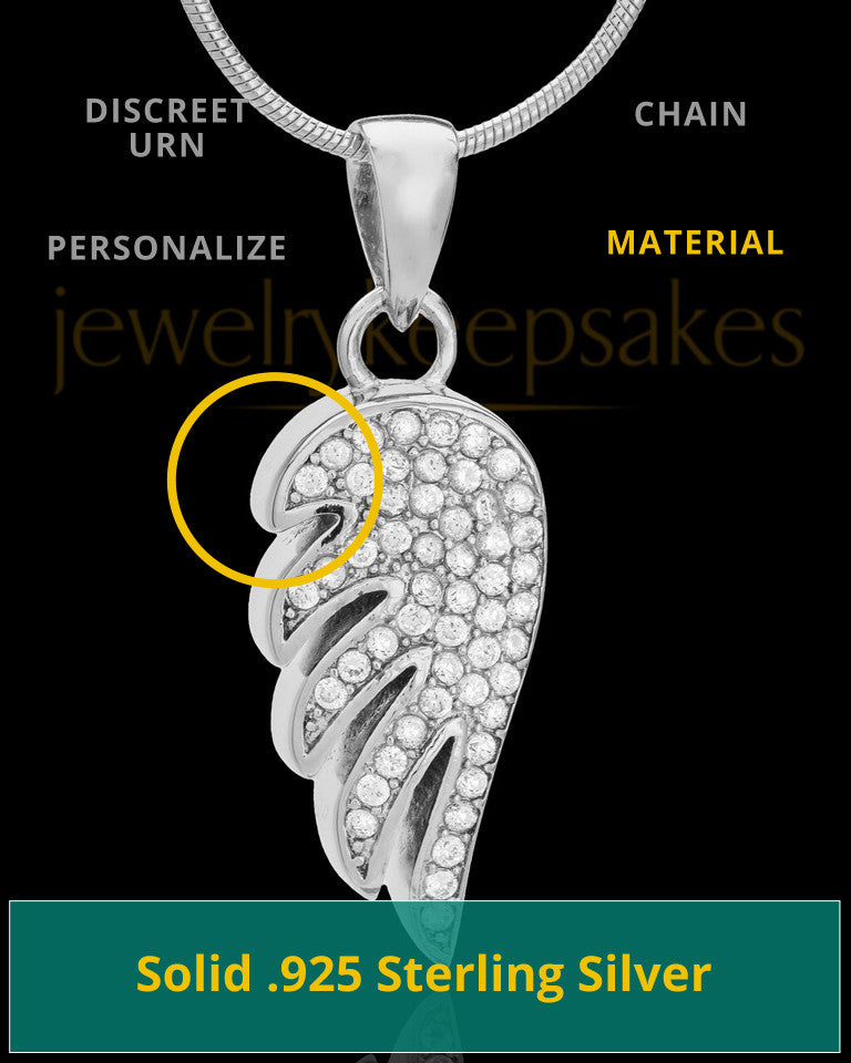 Sterling Silver Soaring Spirit Cremation Urn Pendant