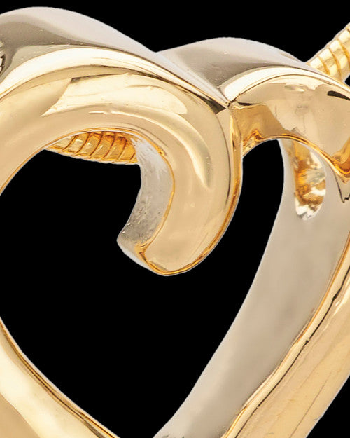 14K Gold Ribboned Heart Remembrance Urn Pendant
