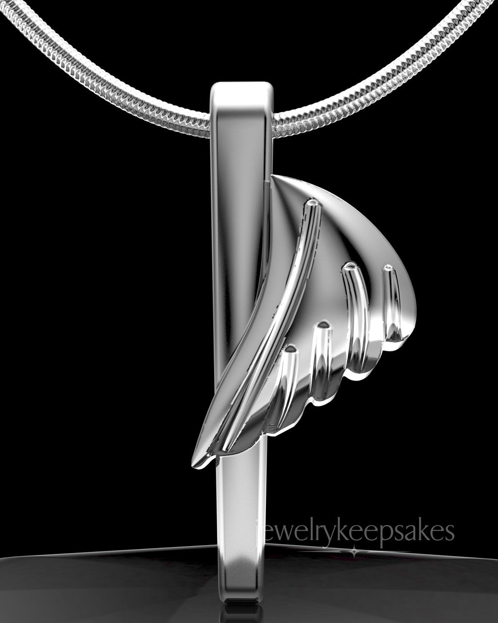 Solid 14k White Gold Grace Permanently Sealed Waterproof Cremation Pendant