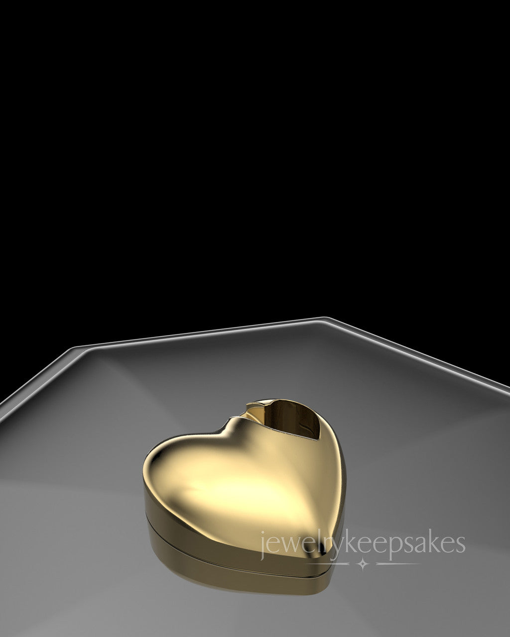 Gold Plated Small Natural Heart Permanently Sealed Waterproof Cremation Pendant