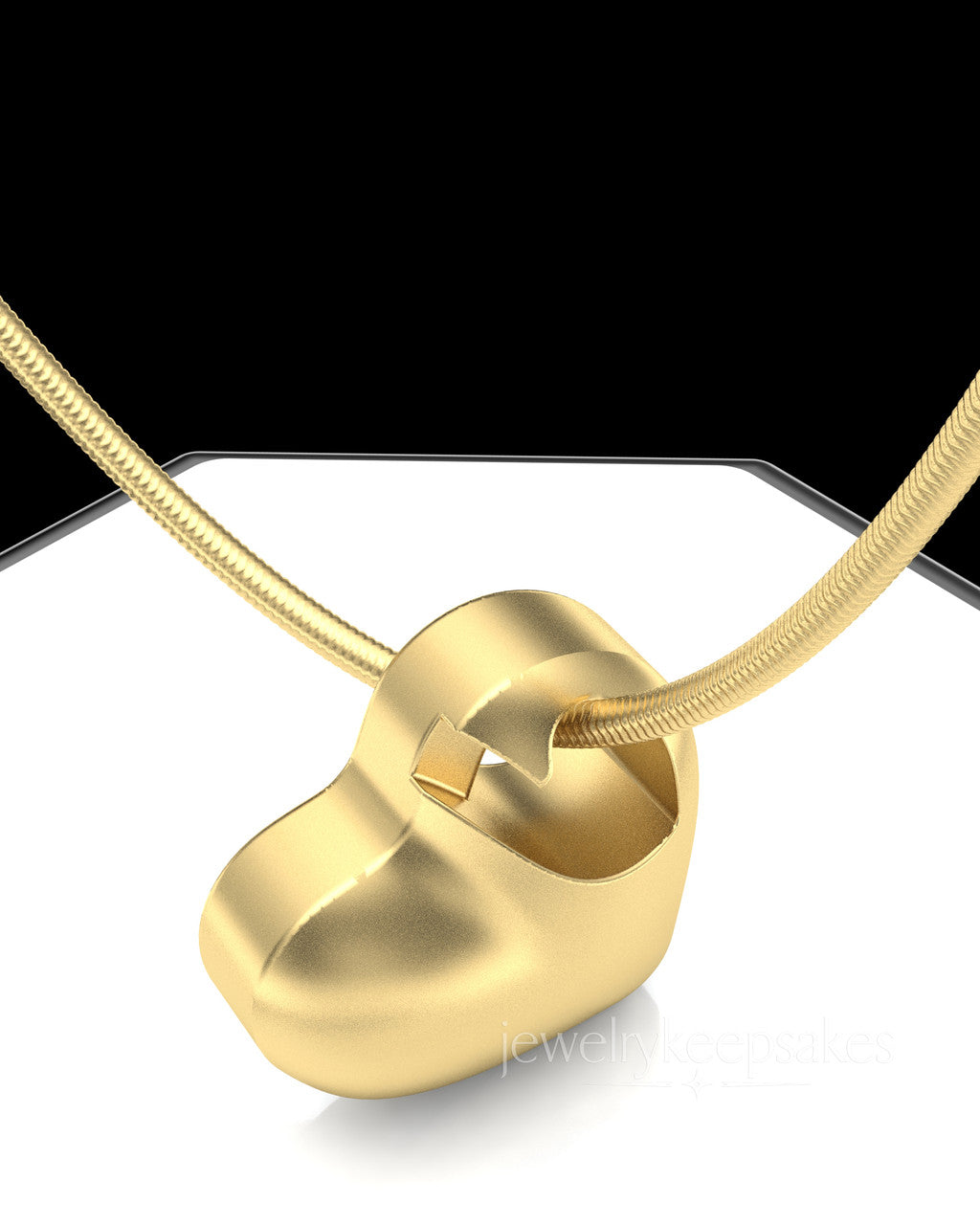 Gold Plated Small Natural Heart Permanently Sealed Waterproof Cremation Pendant