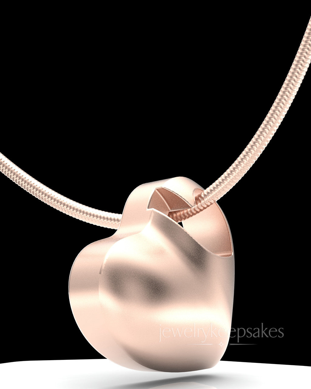 Rose Gold Plated Small Natural Heart Permanently Sealed Waterproof Cremation Pendant
