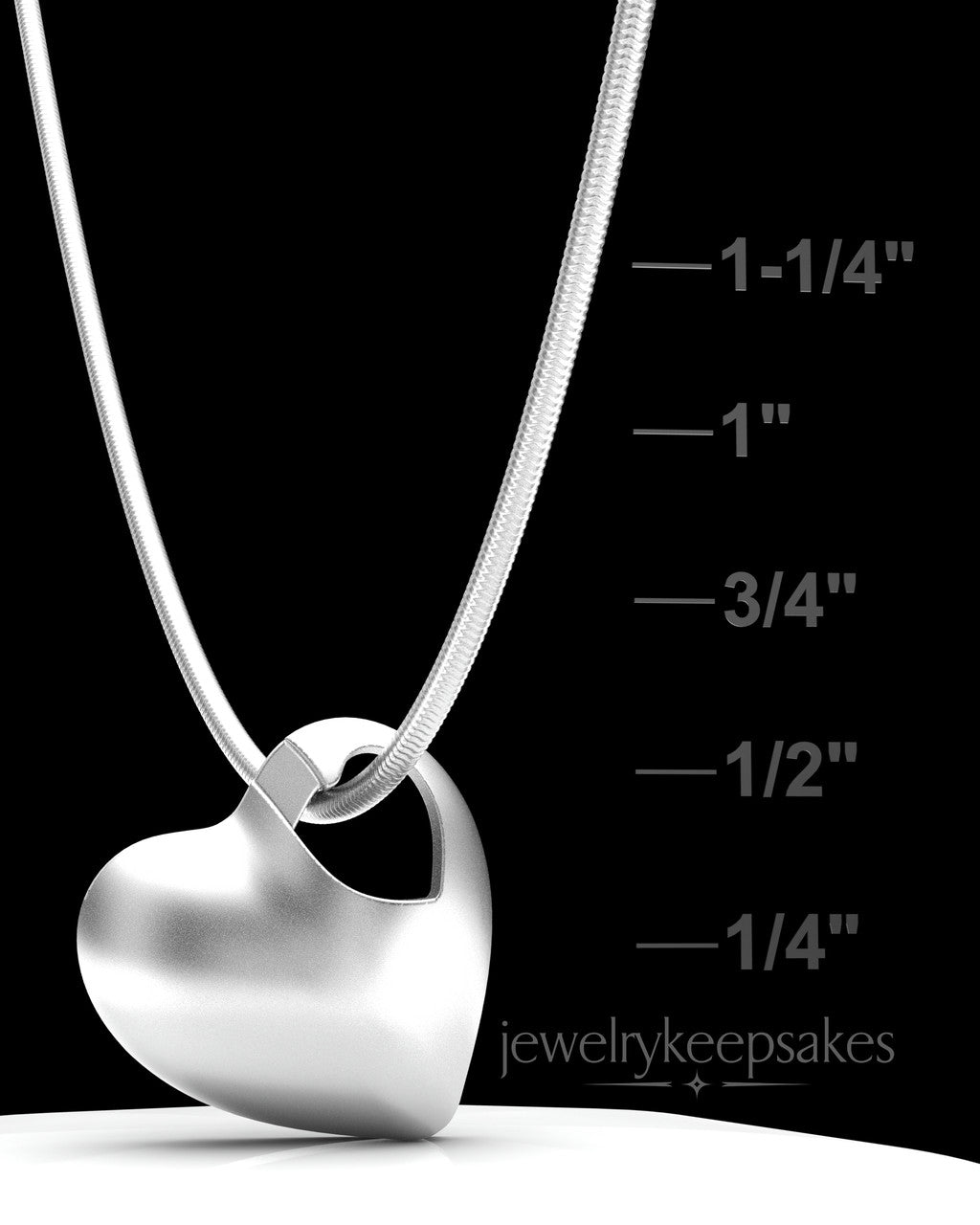 Sterling Small Natural Heart Permanently Sealed Waterproof Cremation Pendant