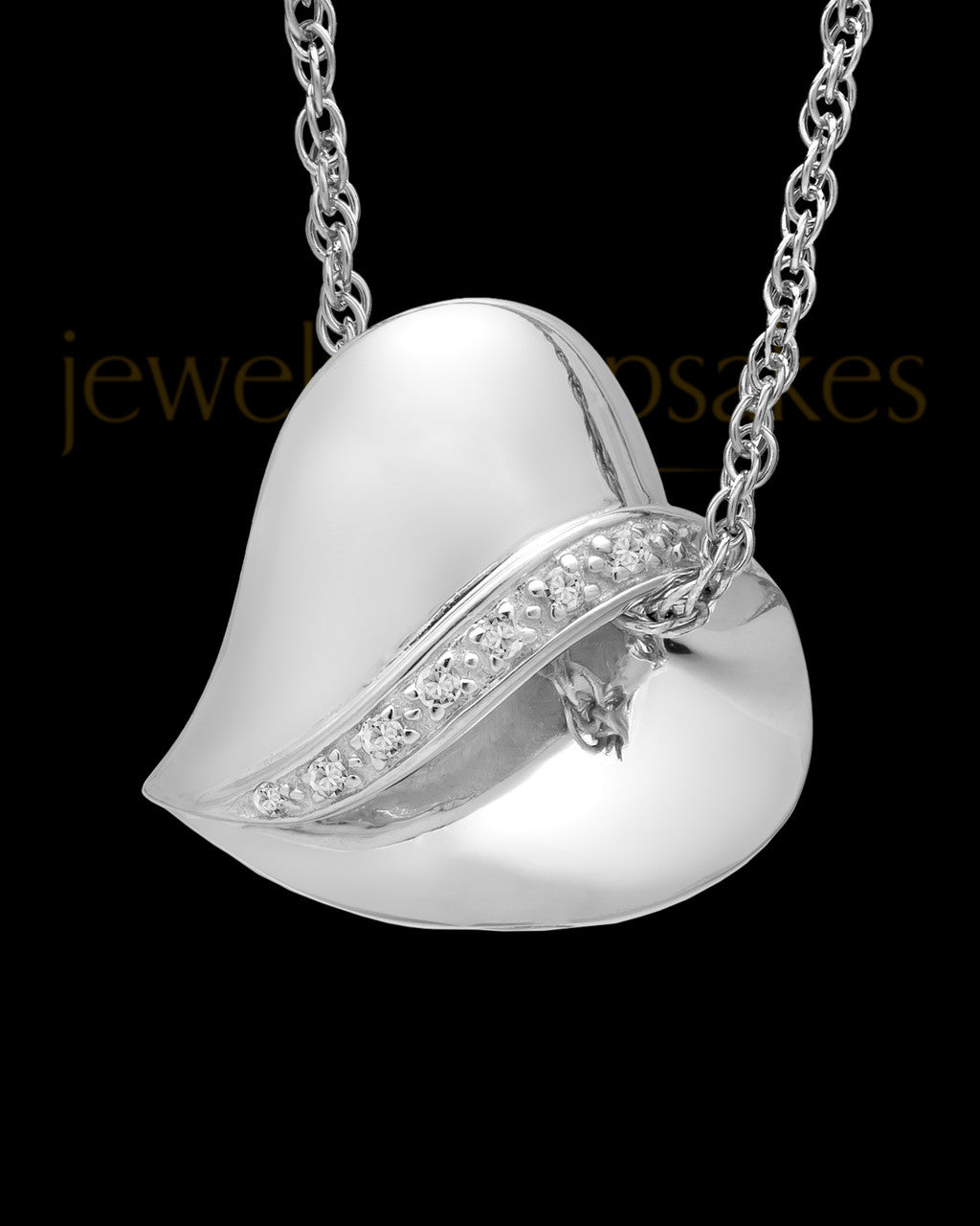 14k White Gold Abiding Heart Keepsake