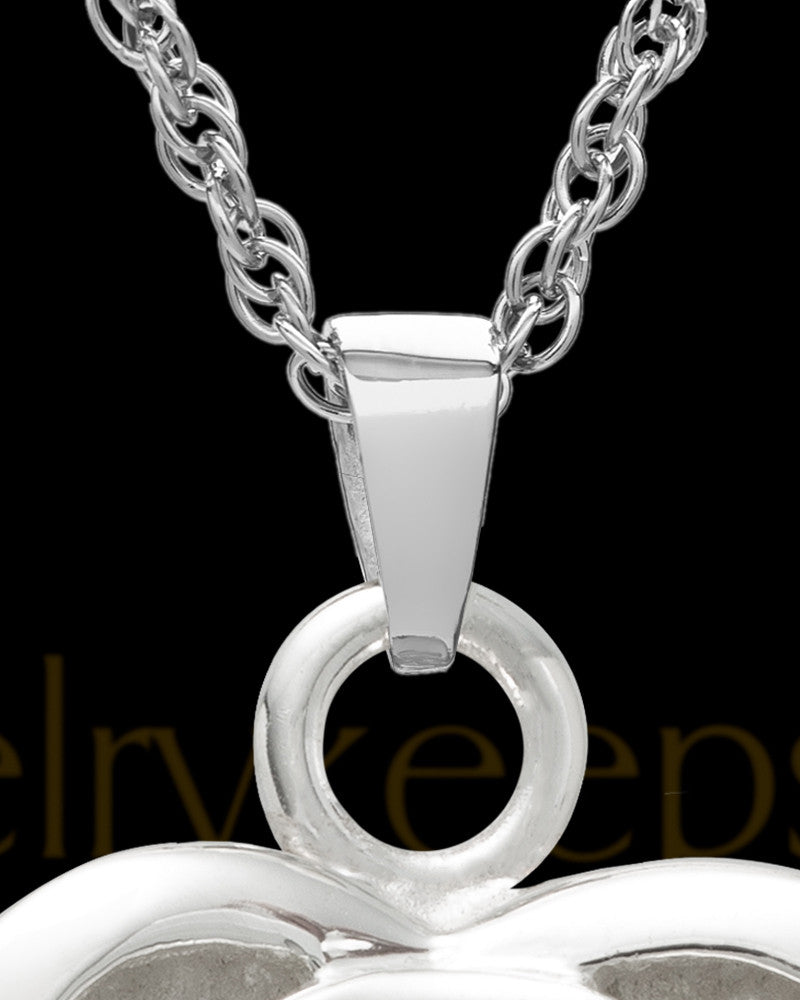 14k White Gold Warm and Tender Heart Cremation Pendant