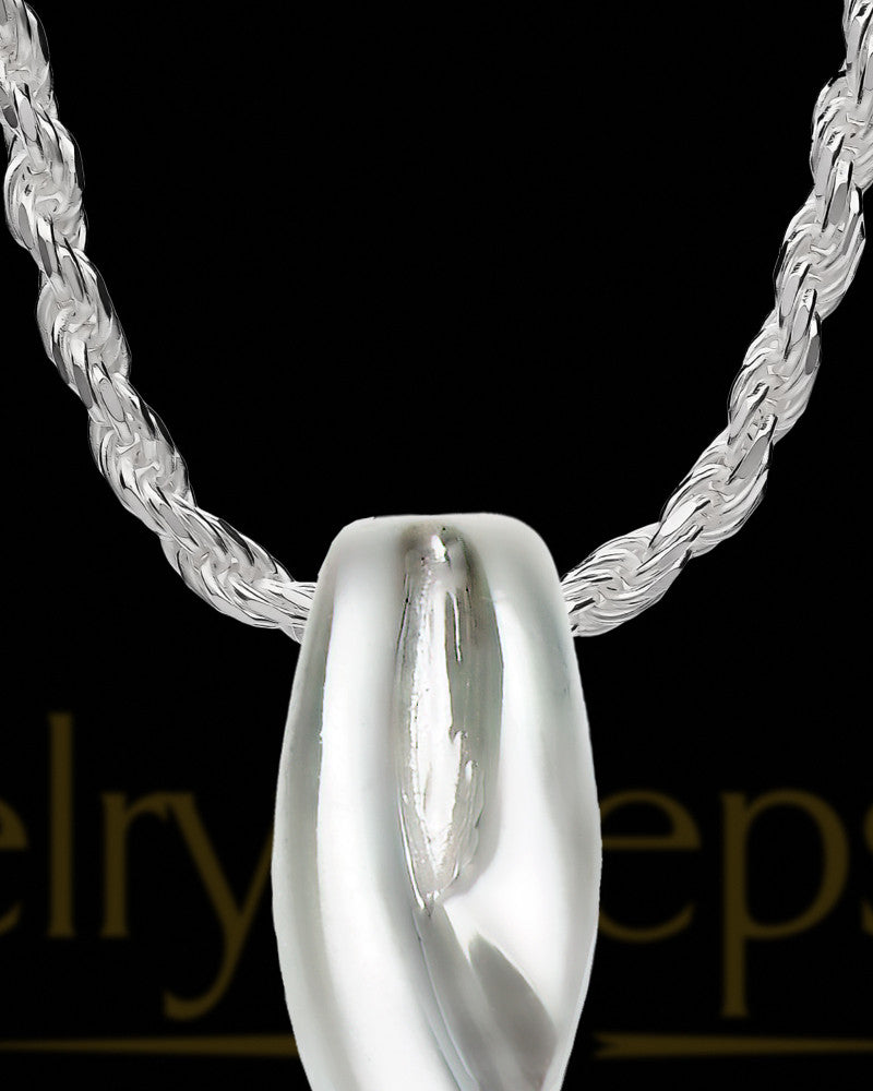 Sterling Silver Soft Spoken With Purple Stones Cremation Necklace