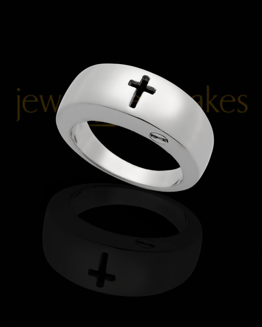 Ladies Reverent Sterling Silver Cross Ring For Ashes
