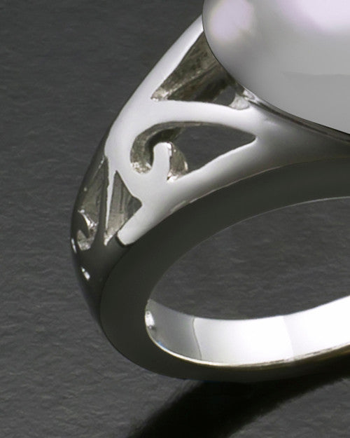 Ladies White Gold Filigree Heart Cremation Ring