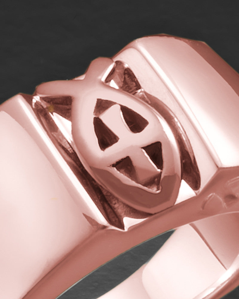Ladies 14k Rose Gold Devout Ring For Ashes