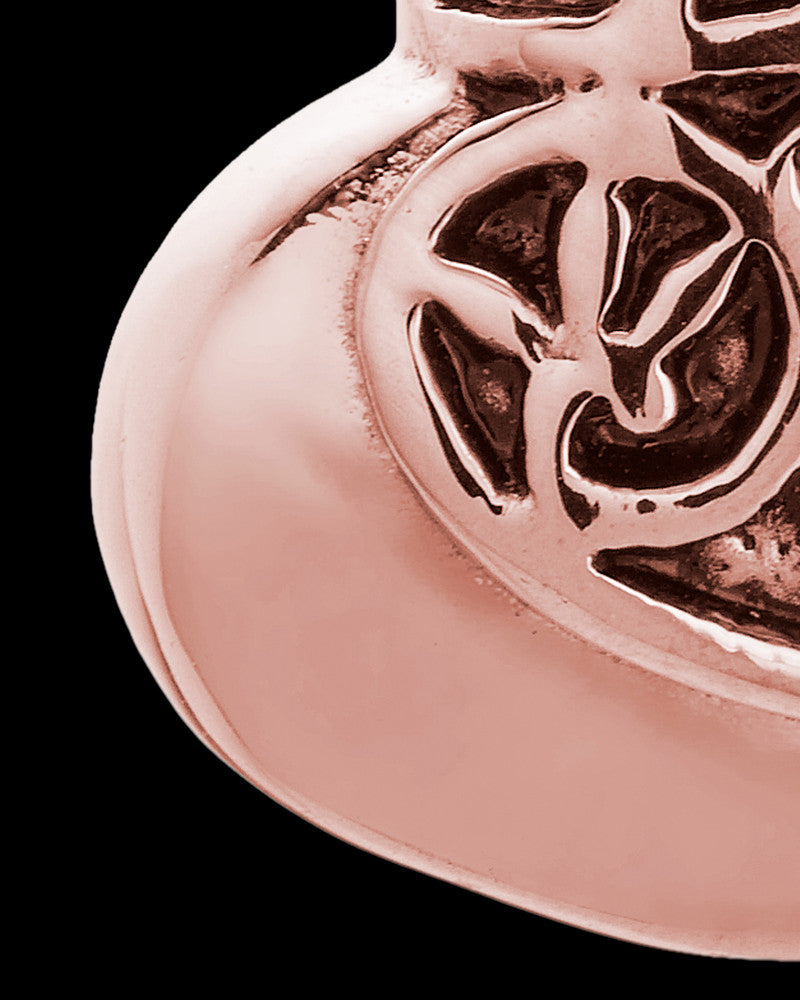 14K Rose Gold Intricate Heart Urn Pendant