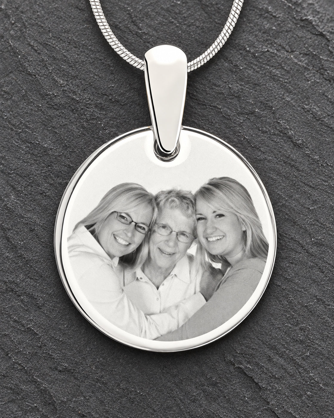 Custom Photo Engraved Round Pendant Stainless Steel With Engraving