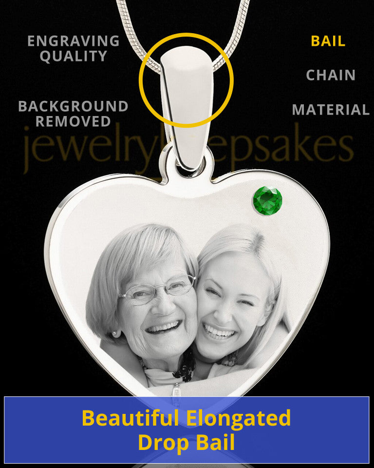 May Stainless Steel Memories Heart Photo Pendant