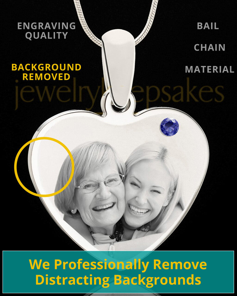 September Stainless Steel Memories Heart Photo Pendant