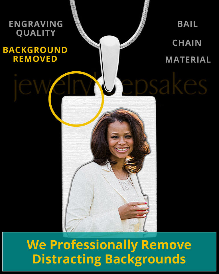 Photo Engraved Full Color Rectangle Pendant Stainless Steel