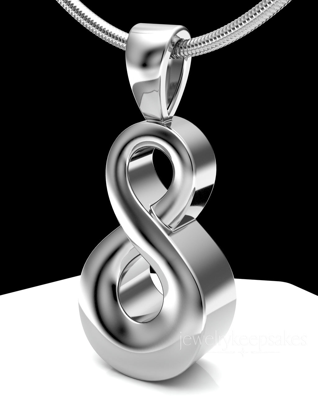Solid 14K White Gold Perpetual Love Permanently Sealed Waterproof Jewelry