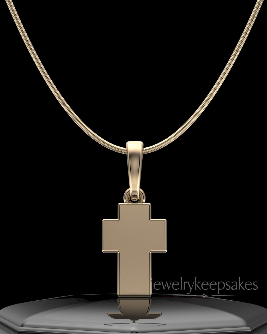 Solid 14K Gold Blessed Permanently Sealed Waterproof Cross