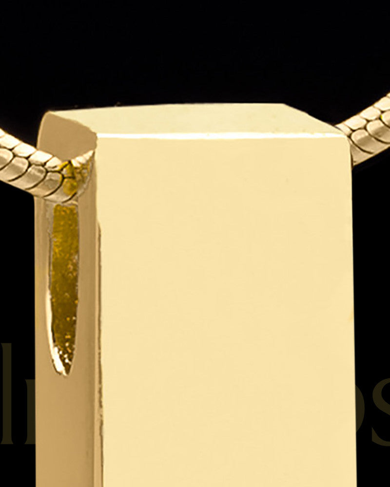 Solid 14K Gold Classy Cylinder Permanently Sealed Waterproof Jewelry