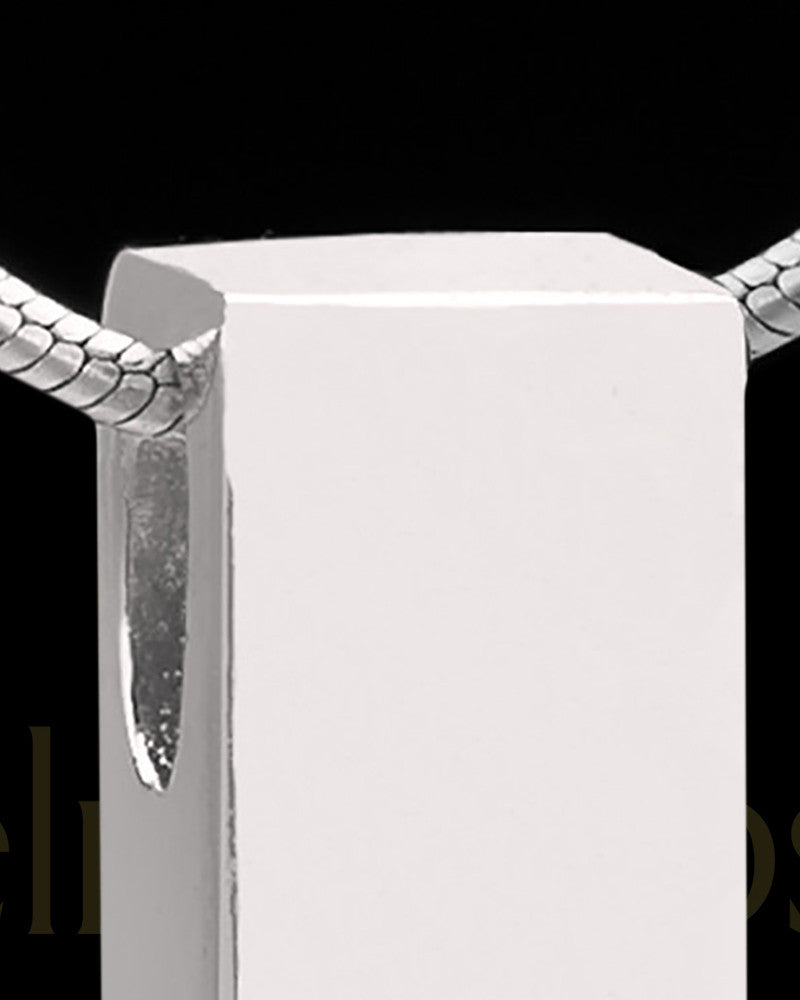 Solid 14K White Gold Classy Cylinder Permanently Sealed Waterproof Jewelry