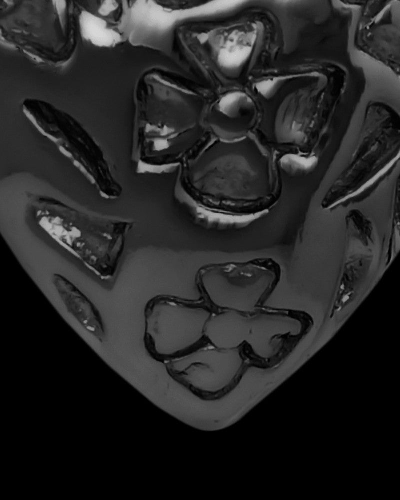 Black Plated Spooled Heart Permanently Sealed Waterproof Jewelry