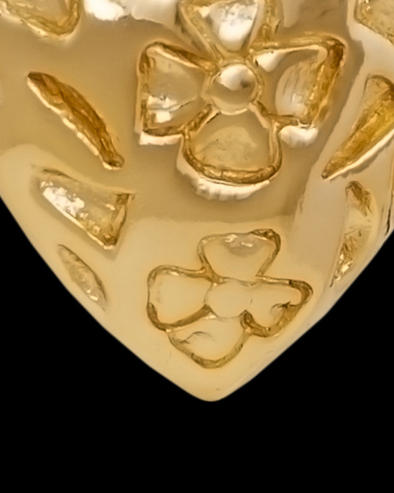 Gold Plated Spooled Heart Permanently Sealed Waterproof Jewelry