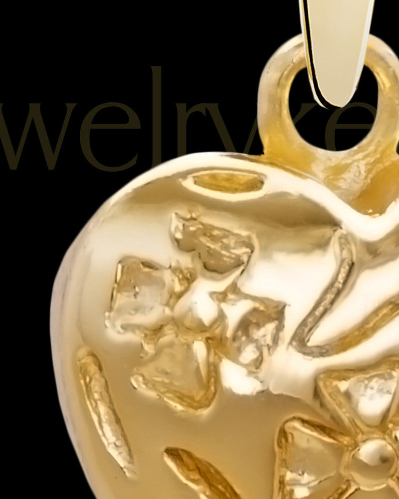 Solid 14K Gold Spooled Heart Permanently Sealed Waterproof Jewelry