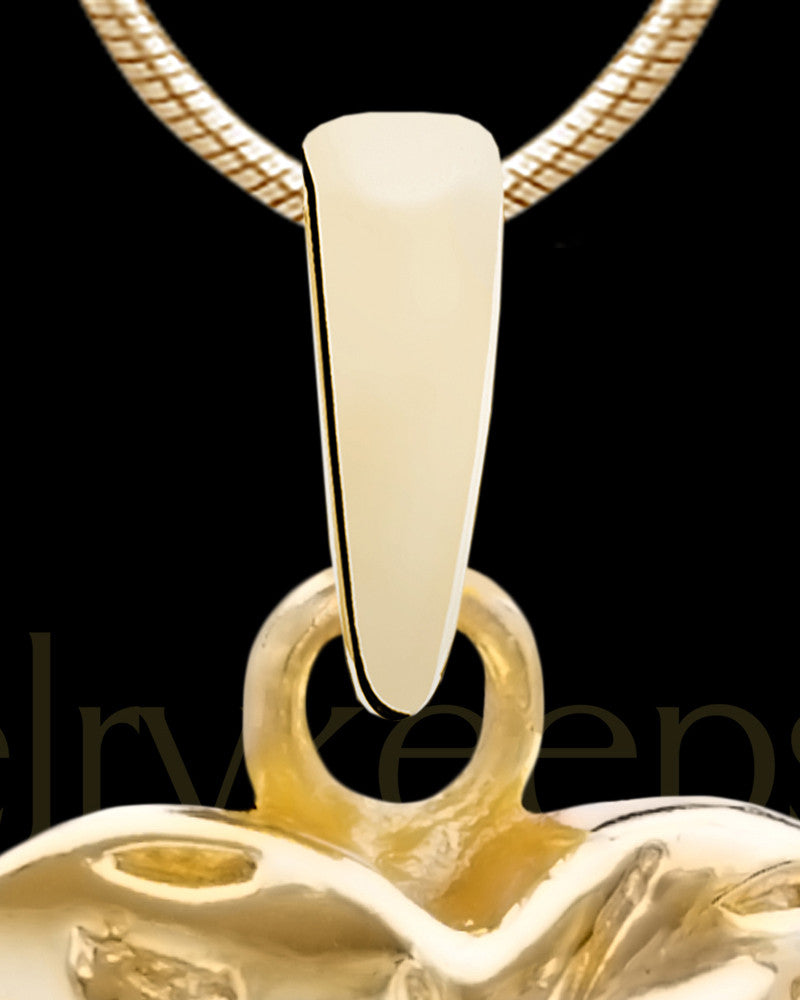 Solid 14K Gold Spooled Heart Permanently Sealed Waterproof Jewelry