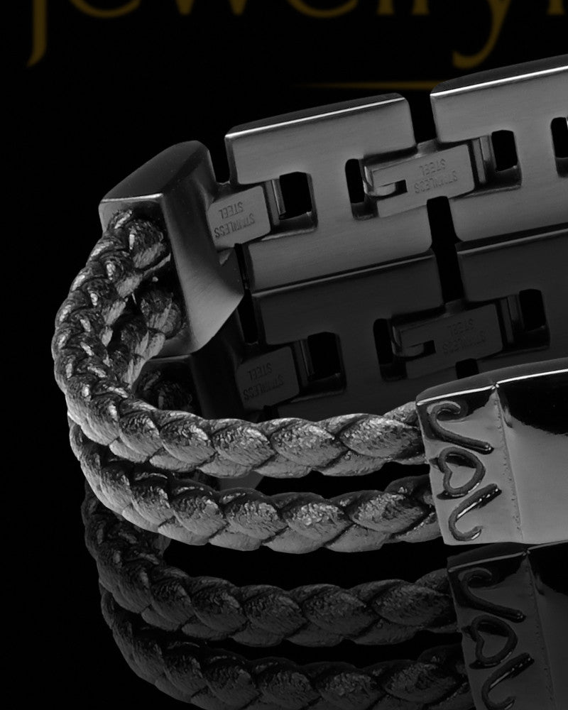 Personalized Engravable Black Plated Ashes Keepsake Bracelet