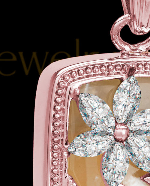 Rose Gold Clear Spring Garden Memorial Charm