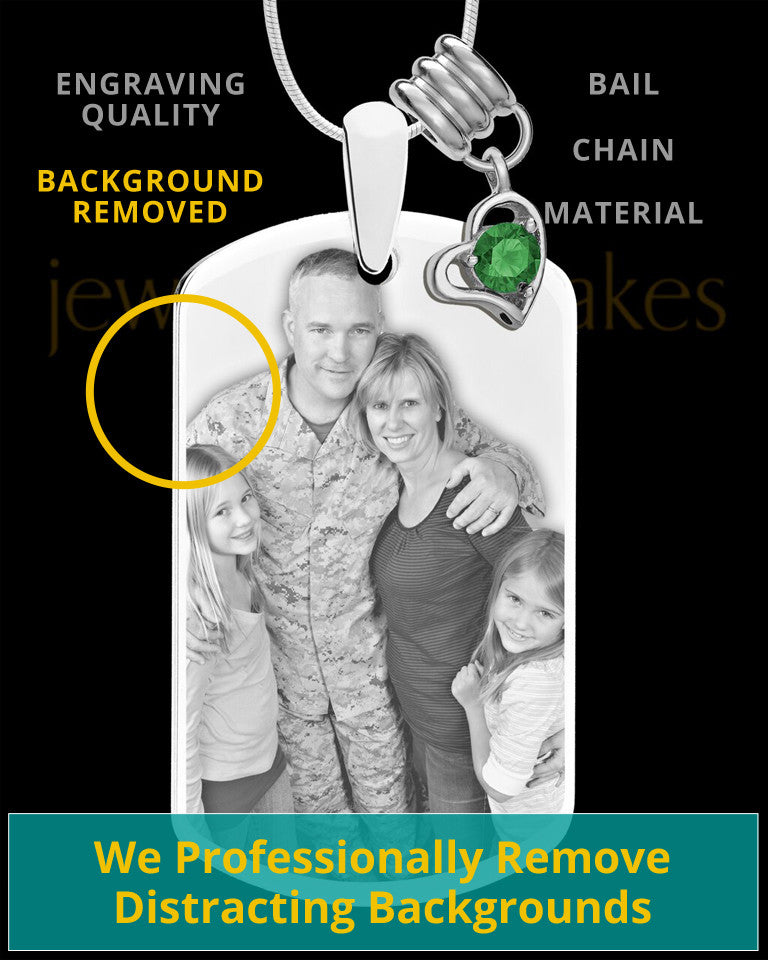 May Photo Engraved Stainless Steel Dog Tag Pendant With Chain