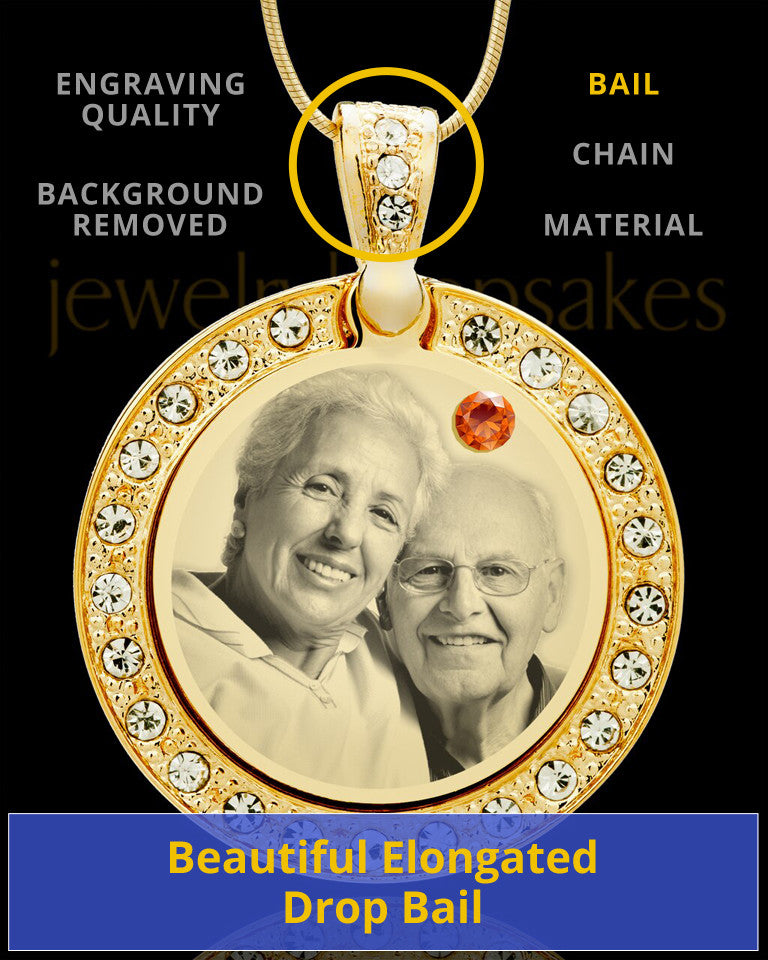 November Gold Gem Circle Birthstone Photo Pendant