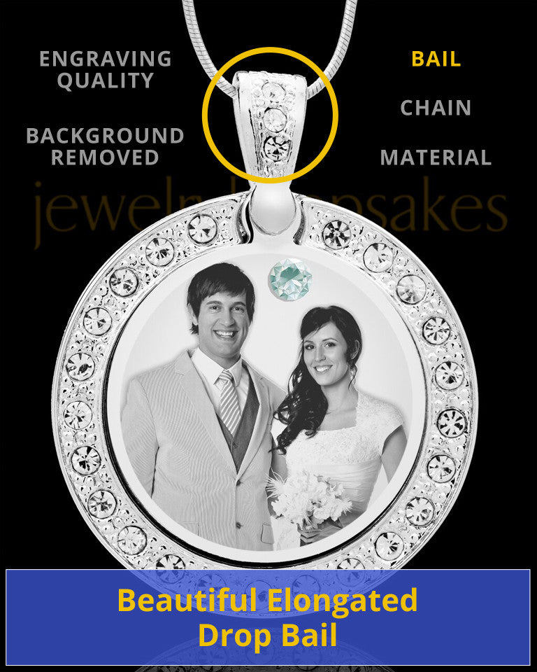April Birthstone Gem Circle Photo Engraved Pendant
