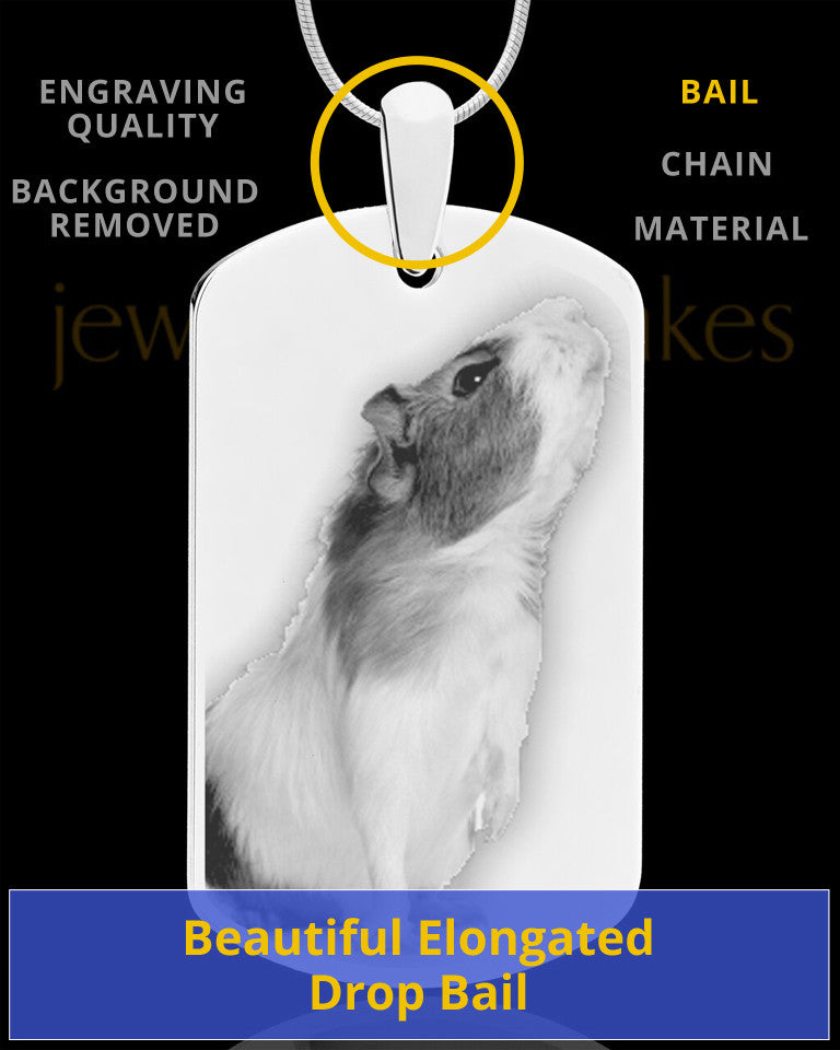 Photo Engraved Large Dog Tag Pet Pendant Stainless Steel
