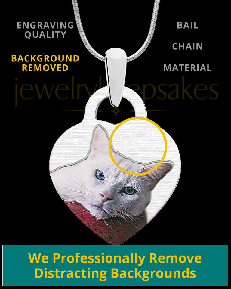 Small Heart Full Color Photo Engraved Pet Pendant Stainless