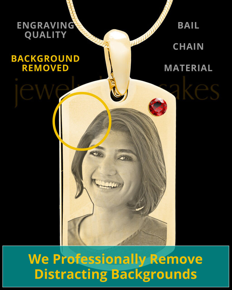 January Gold Photo Engraved Small Dog Tag