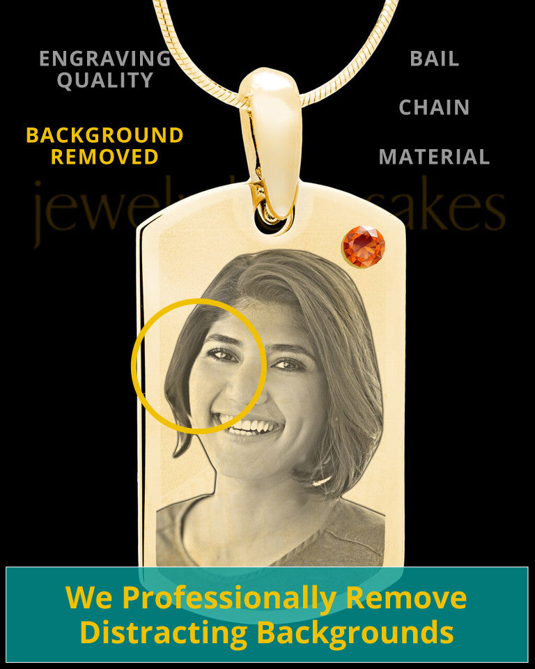 November Gold Photo Engraved Small Dog Tag