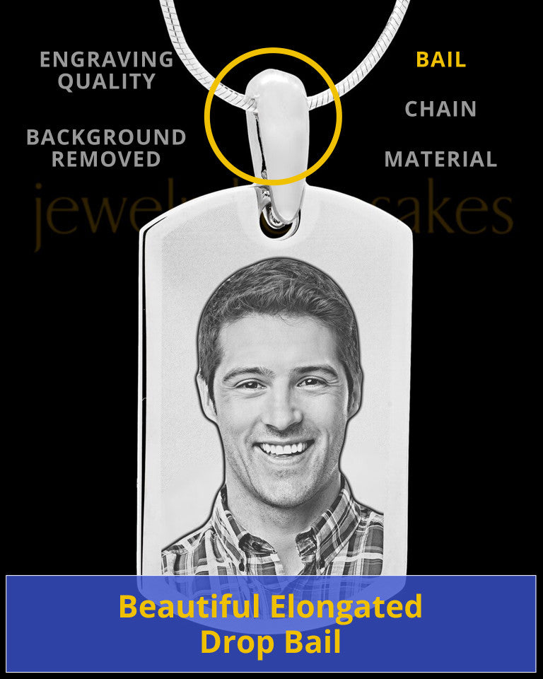 Photo Engraved Stainless Steel Small Dog Tag