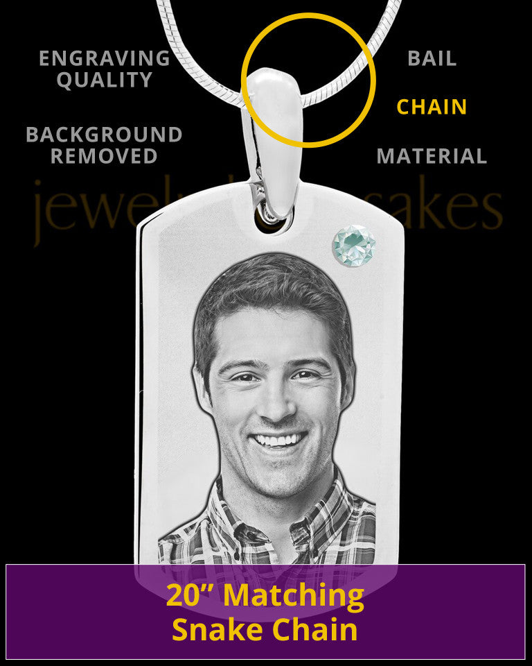 April Stainless Photo Small Dog Tag