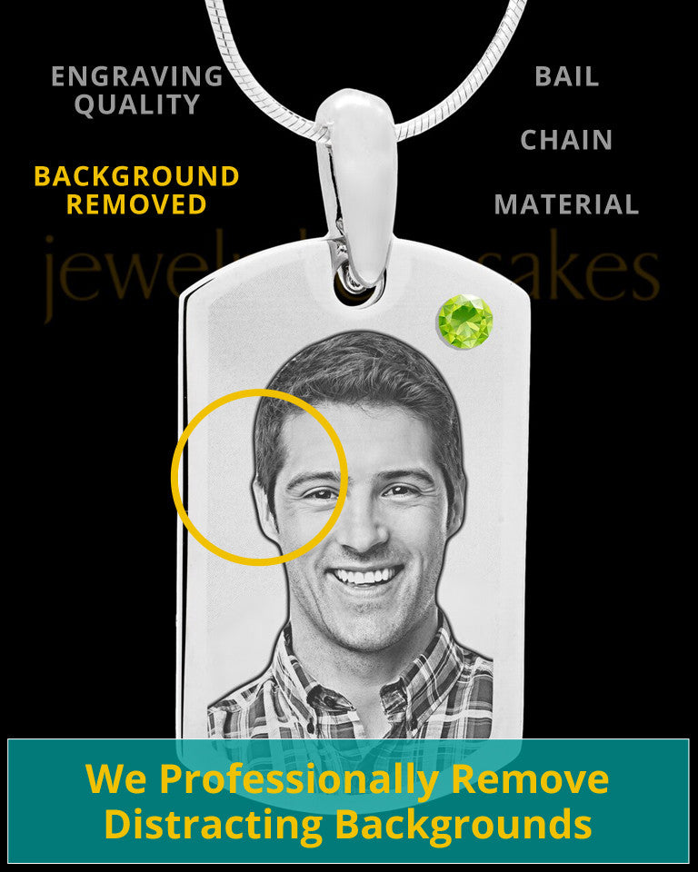 August Stainless Photo Small Dog Tag