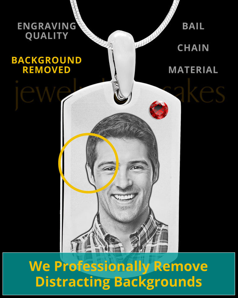 January Stainless Photo Small Dog Tag
