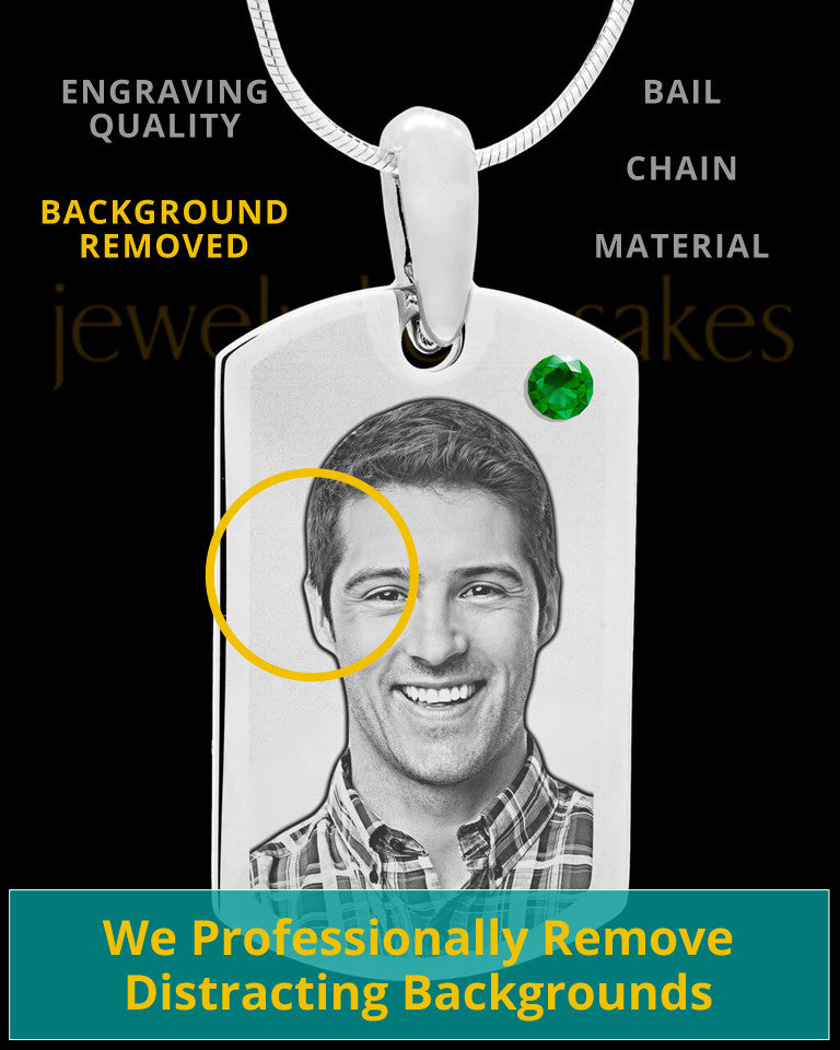 May Stainless Photo Small Dog Tag