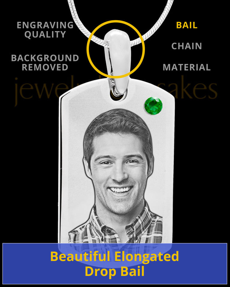 May Stainless Photo Small Dog Tag