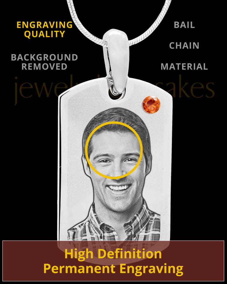 November Stainless Photo Small Dog Tag