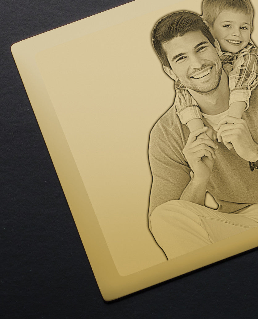 Gold Plated Stainless Memories Photo Engraved Wallet Card