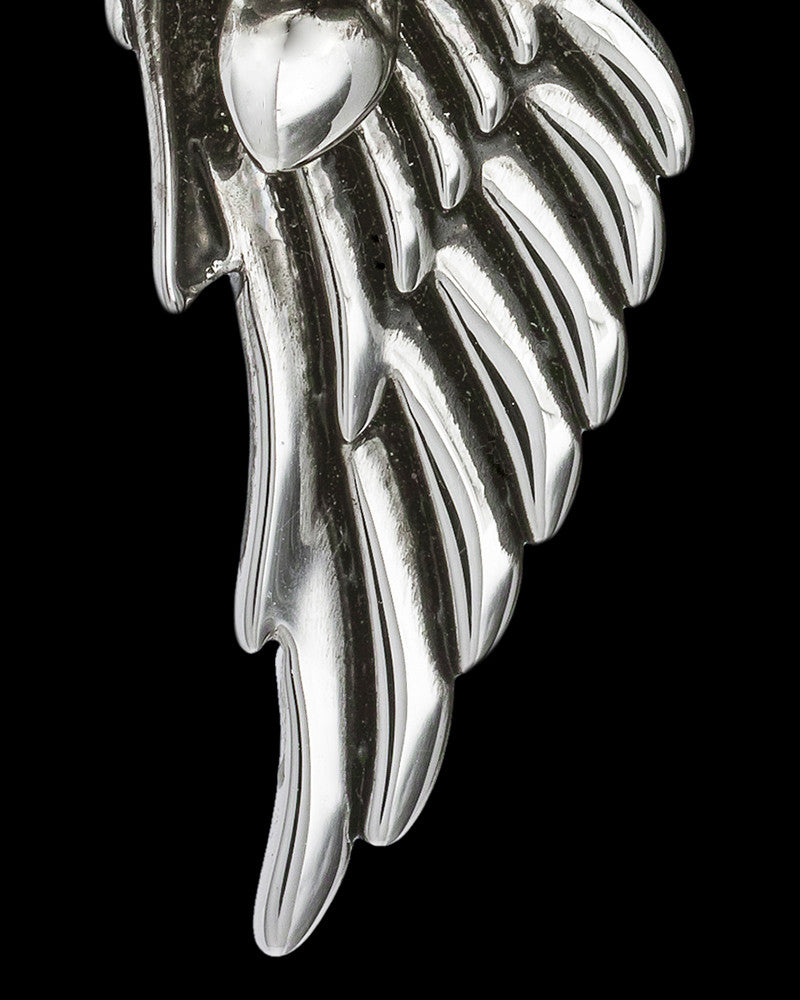 Sterling Silver Flowered Wing Permanently Sealed Waterproof Cremation Pendant