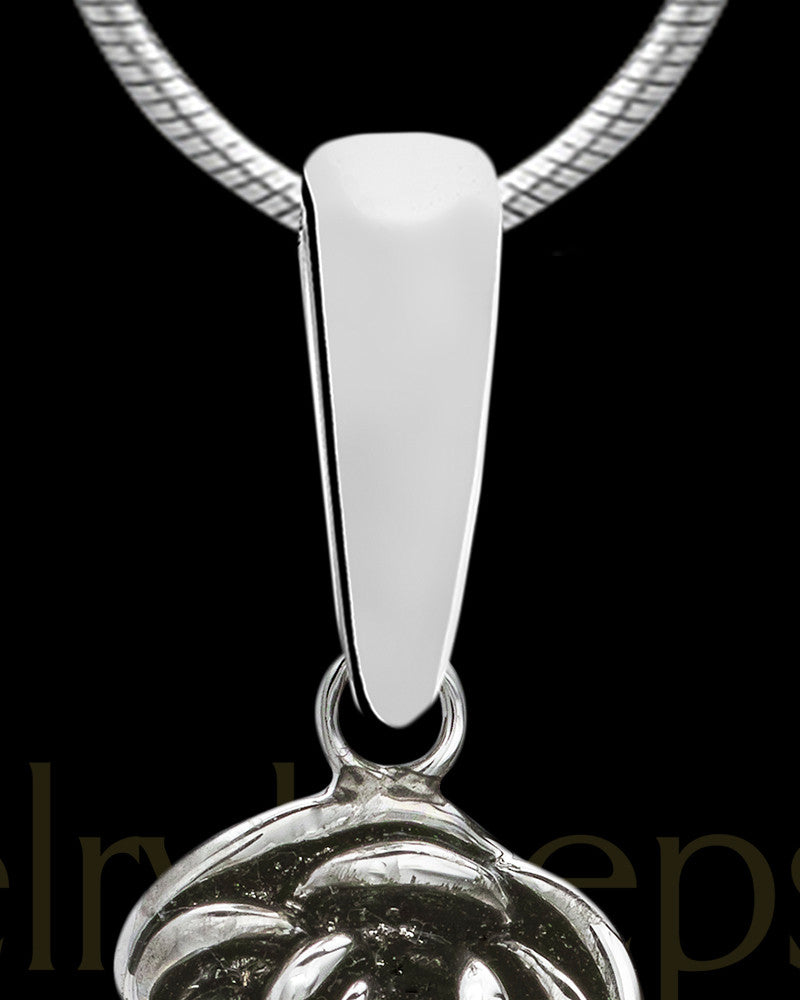 Sterling Silver Flowered Wing Permanently Sealed Waterproof Cremation Pendant