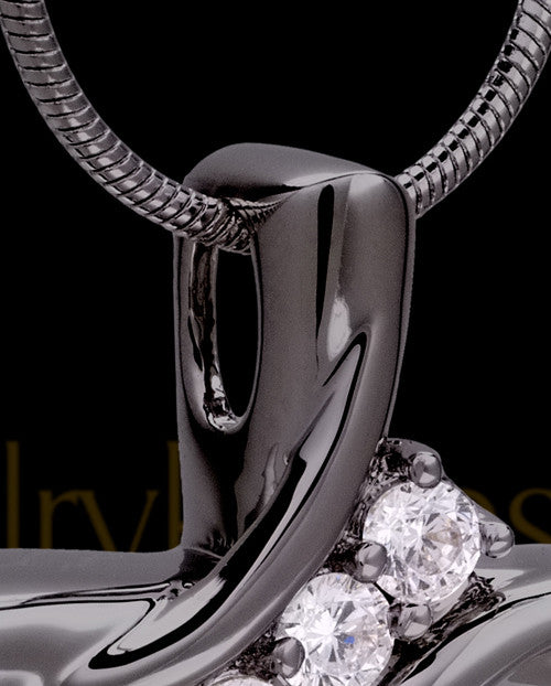Black Plated Elegant Cross Cremation Pendant