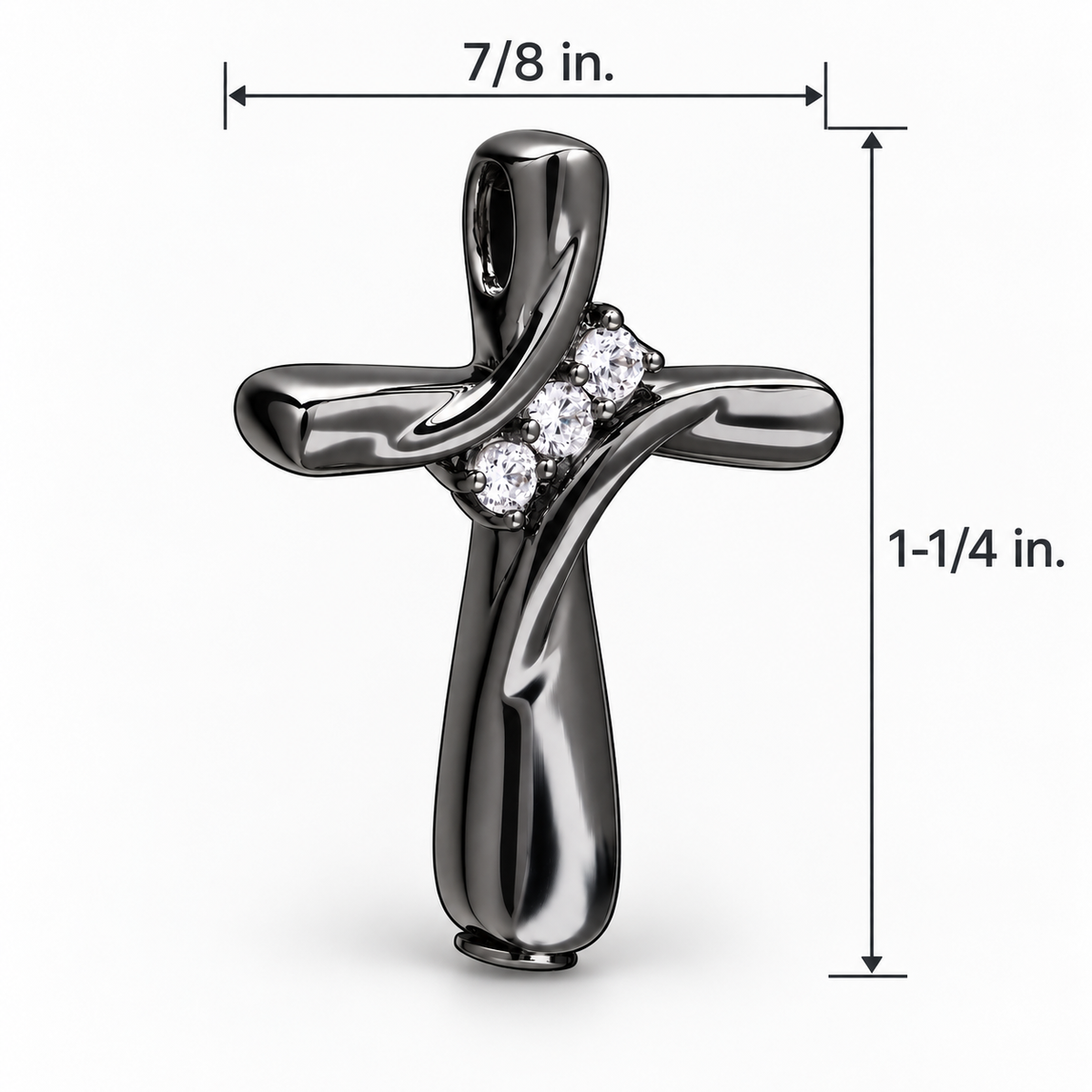 Black Plated Elegant Cross Cremation Pendant