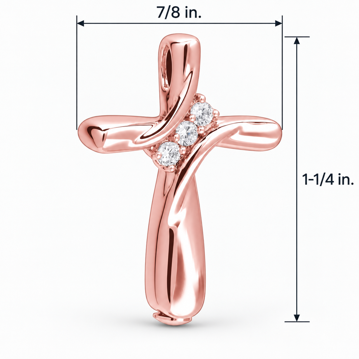Rose Gold Elegant Cross Cremation Pendant