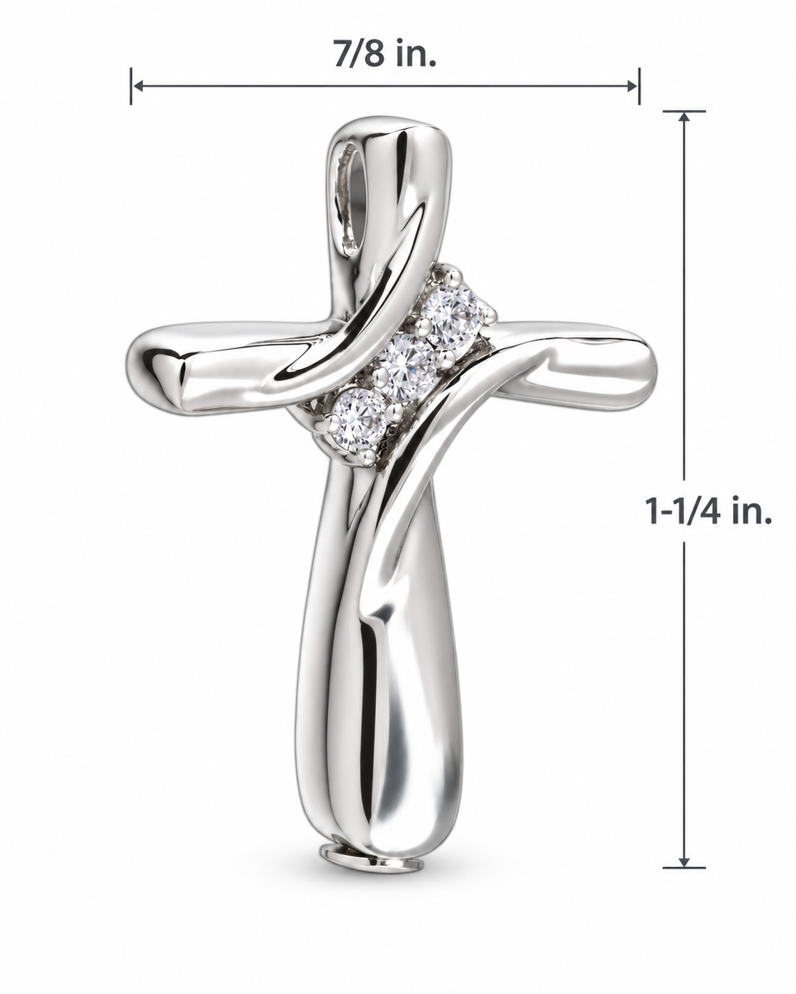Personalized Cross Cremation Pendant For Ashes Sterling Silver