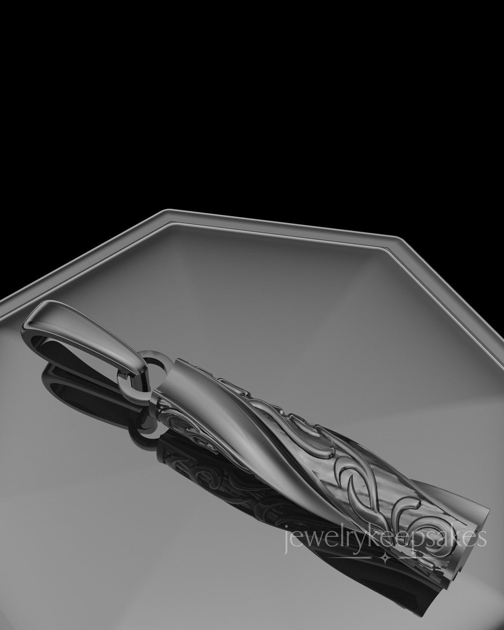 Black Plated Turned Cylinder Permanently Sealed Waterproof Cremation Jewelry
